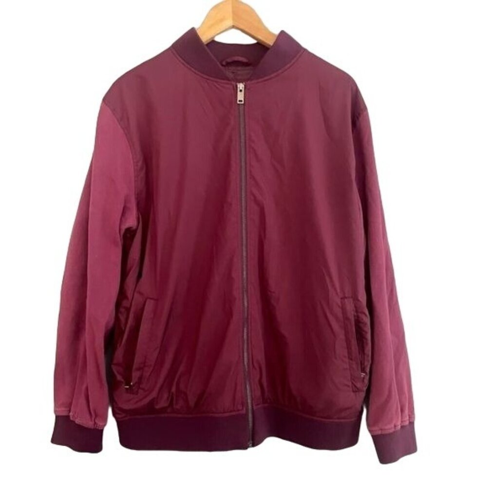 Oscar de la Renta Men Bomber Jacket size XL plum color.